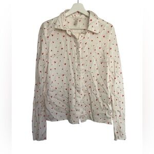 Bec & Bridge White Hearts Blouse Size 4